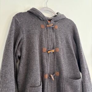 MERRELL Women's M medium Gray Toggle Zip Hooded Coat soft